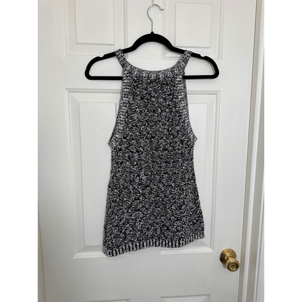 Moth Anthropologie Womens Black White Marled Knit Halter Sweater Tank Top Small - Picture 3 of 4
